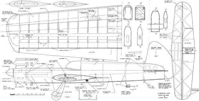 Classical Gas Plans from February 1970 American Aircraft Modeler - Airplanes and Rockets