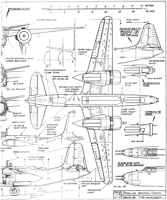 Douglas Boston / Havoc Article & Plans (sheet 2) from November 1970 American Aircraft Modeler - Airplanes and Rockets