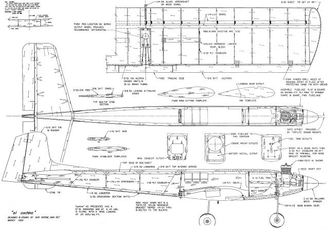 El Cochino Plans from December 1968 American Aircraft Modeler - Airplanes and Rockets