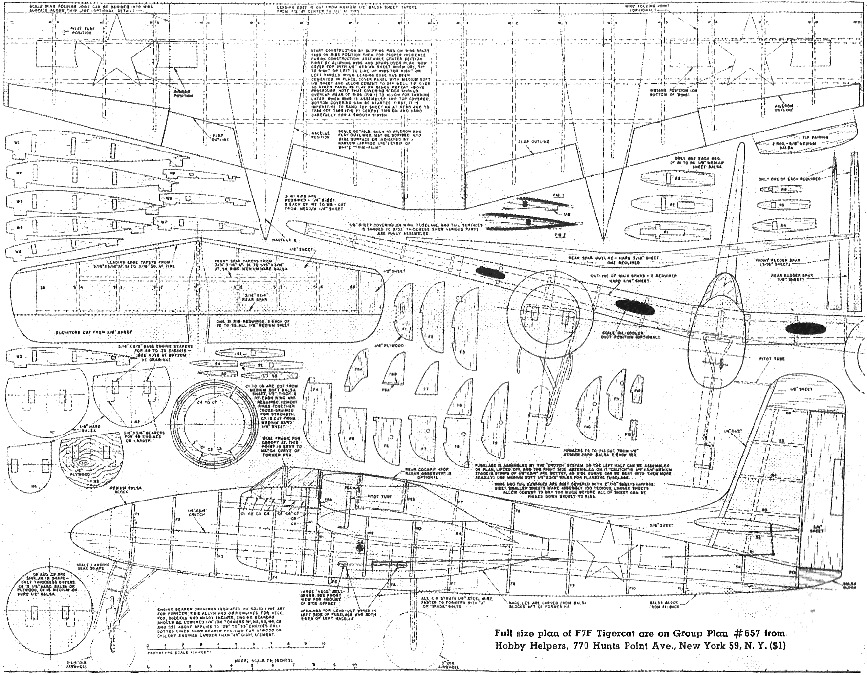 Grumman Ag Cat Article &amp; Plans, April 1961 American Modeler 