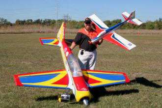 Mark Radcliff with his Phoenix 8 and Yak 54 models - nice!