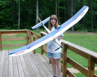 Supermodel Melanie with Great Planes 2-Meter Spirit Modified with Elite Park 400 Outrunner Brushless Motor (dubbed the e-Spirit) - Airplanes and Rockets