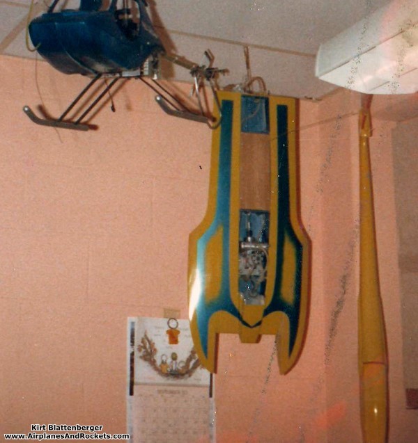 My barracks room at Robins AFB, GA. Hanging are my DuBro Tri-Star helicopter, my Dumas Pride of PaynPac hydroplane, and the fuselage of my Airtronics Aquila sailplane - Airplanes and Rockets