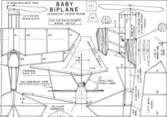 Baby Biplane Plans, October 1971 American Aircraft Modeler - Airplanes and Rockets