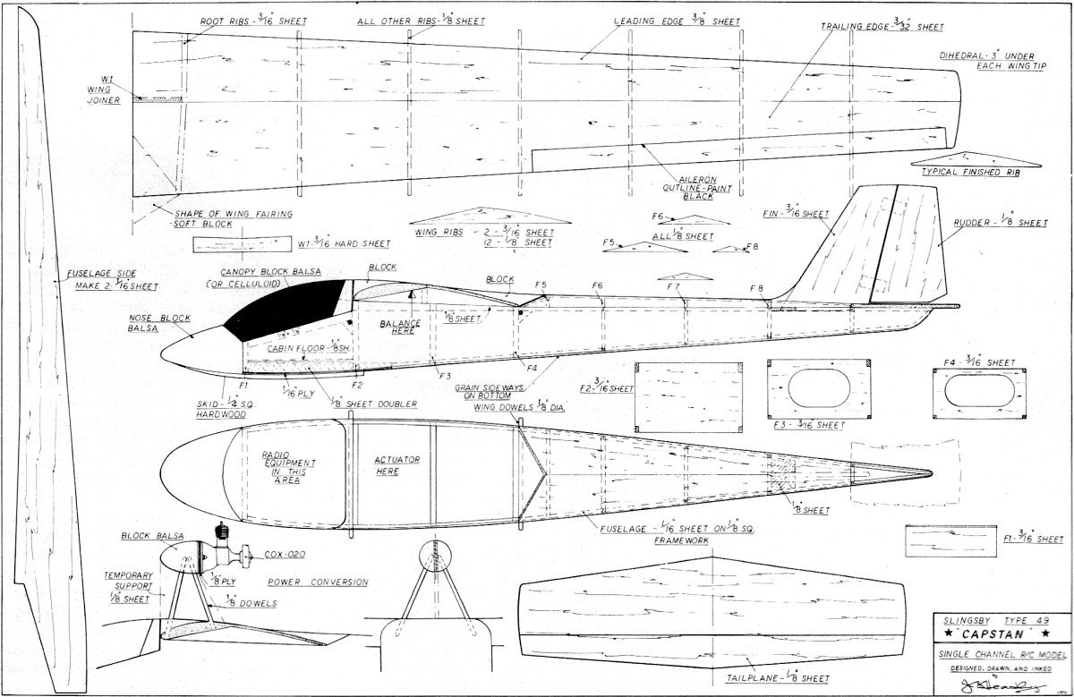 Balsa Wood Glider Airplane Plans