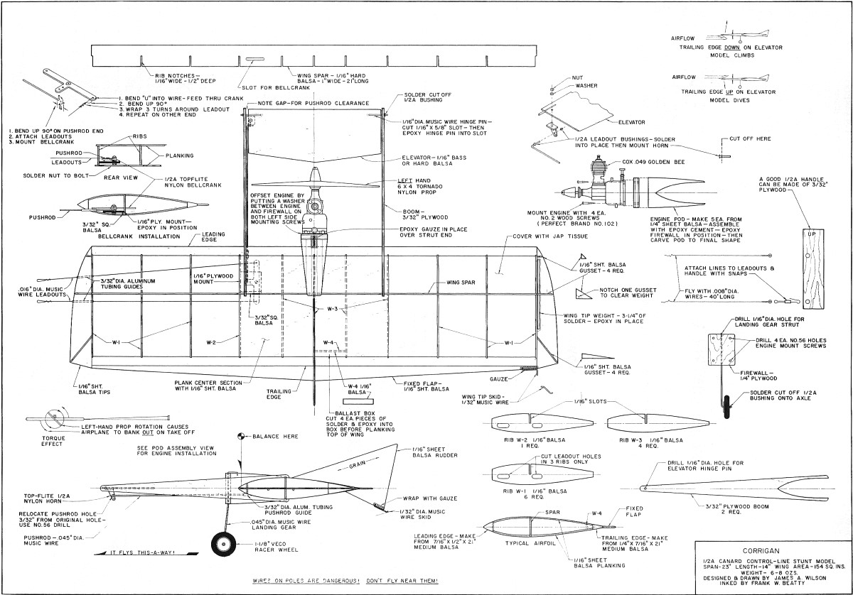 Control Line Model Airplane Plans