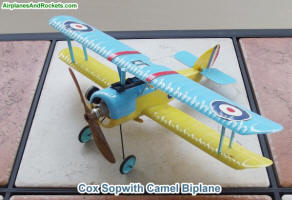 Cox Sopwith Camel Biplane Control Line Model, front view - Airplanes and Rockets