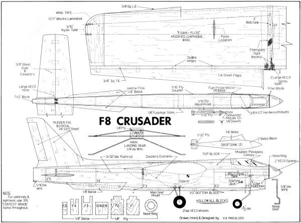 Crusader Plans from June 1967 American Aircraft Modeler - Airplanes and Rockets
