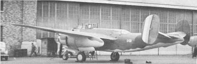 Twin-tailed FrenCh DB-7A in early days of WW II before entry of United States. Few of these aircraft reached front before Fall of France. Many were diverted to British - Airplanes and Rockets