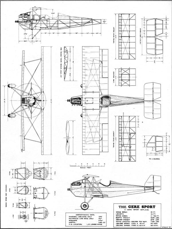 Gere Sport Biplane Plans - Airplanes and Rockets