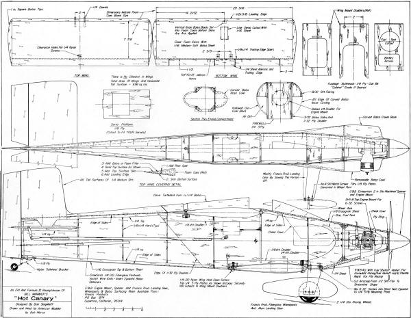 Hot Canary Plans August 1971 AAM - Airplanes and Rockets