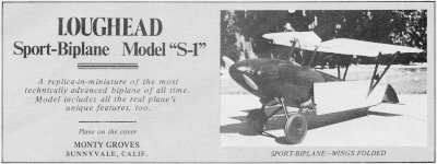 Loughead Sport Biplane Model S-1 Article & Plans, October 1972 American Aircraft Modeler - Airplanes and Rockets