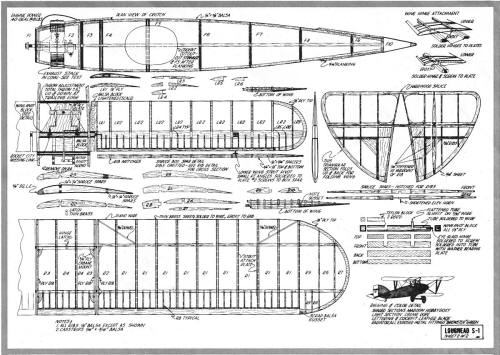 Loughead Sport Biplane Model S-1 Plans, October 1972 American Aircraft Modeler - Airplanes and Rockets