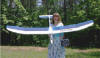 Supermodel Melanie holding my Great Planes 2-meter Spectra electric powered sailplane, Kernersville, NC (c.2005) - Airplanes and Rockets