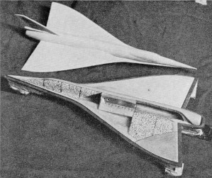 Models in Industry, Sectionalized view of the B.A.C. 221 model shows foam-filling,Annual Edition 1969 AAM - Airplanes and Rockets