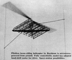 Models in Industry, Pilotless beam-riding helicopter by Raytheon is microwave-powered from ground,Annual Edition 1969 AAM - Airplanes and Rockets