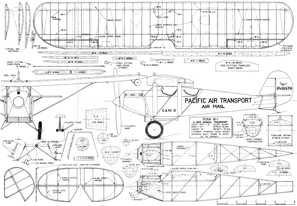 plans from September 1957 American Modeler Airplanes Slick Stick Plans 