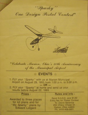 Comet Sparky One-Design Contest by the Marion Airfoils - Airplanes and Rockets
