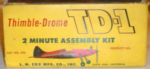 Box End, Thimble Drome TD-1 C/L RTF Model - Airplanes and Rockets