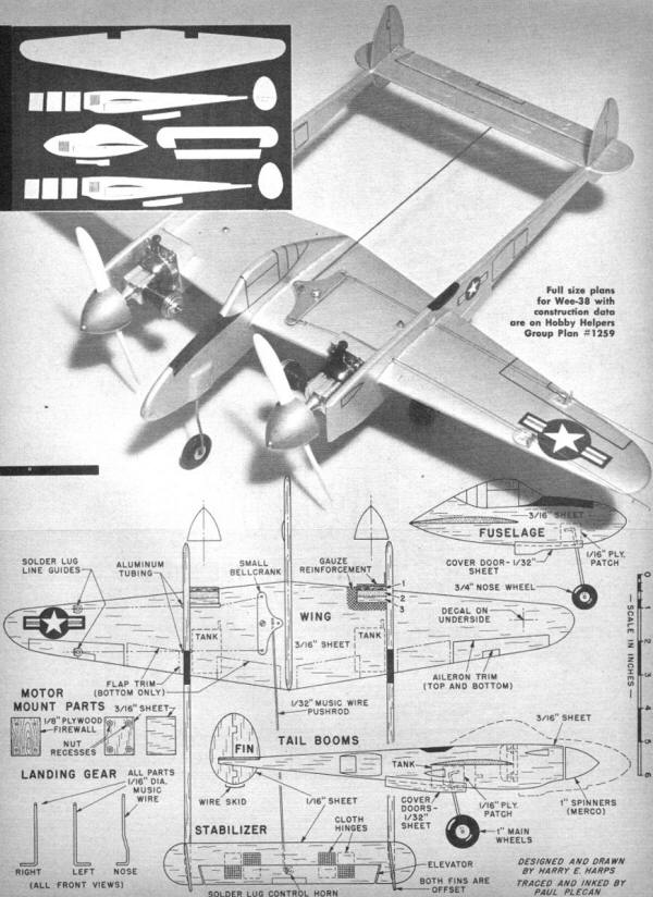 Wee-38 Lightning Plans, December 1959 AM - Airplanes and Rockets