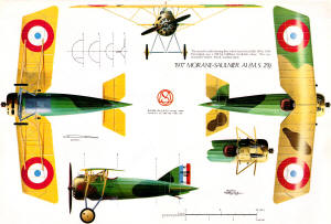 1917 Morane-Saulnier AI (M.S. 29) 4-View (April 1969 American Aircraft Modeler) - Airplanes and Rockets
