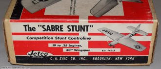 Jecto Sabre Stunt Kit box end label - Airplanes and Rockets