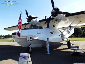 Supermodel Melanie next to Consolidated PBY-5A Canso - Airplanes and Rockets