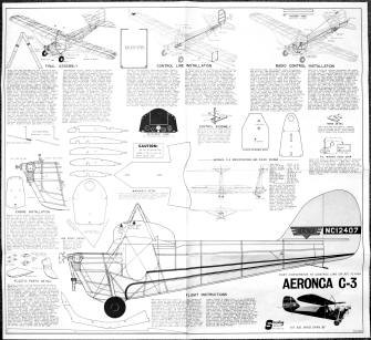 Sterling Models' Aeronca C-3 "Collegian" Plans (front) - Airplanes and Rockets