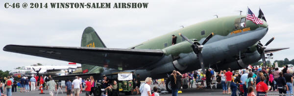 Curtiss C-46 Commando at 2014 Winston-Salem Airshow - Airplanes and Rockets