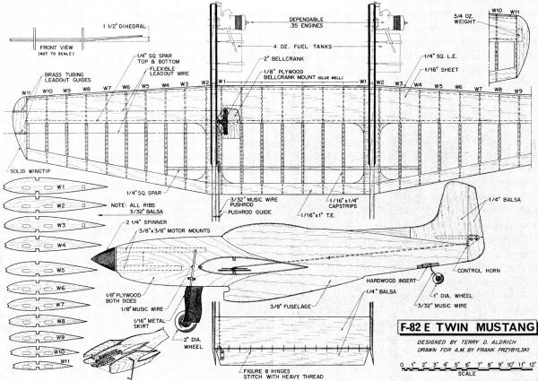 F-82 Twin Mustang Plans - Airplanes and Rockets