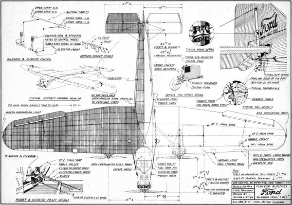 Ford Trimotor Drawing, sheet 1 (William A. Wylam) - Airplanes and Rockets