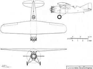 Three-view shows less successful forerunner of production version - Airplanes and Rockets