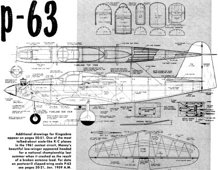 Maxey Hester's P-63 Kingcobra Fuselage Plans - Airplanes and Rockets
