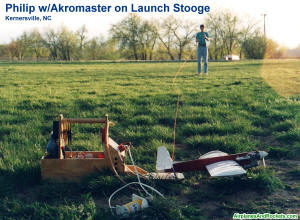 Philip w/Akromaster on launch stooge - Airplanes and Rockets