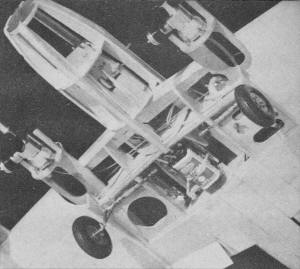 Working landing gear mechanism is shown above in "down" position - Airplanes and Rockets