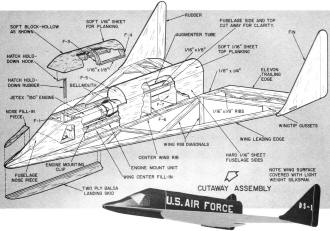 Rocket (Jetex) Powered Dyna-Soar Assembly Drawing - Airplanes and Rockets