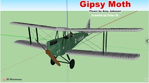 Amy Johnson's Gypsy Moth (3D Warehouse), by Peter M - Airplanes and Rockets