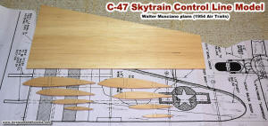 Wing ribs and bottom sheeting: Douglas C-47 (DC-3) Control Line Model - Airplanes and Rockets