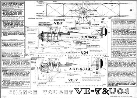 Chance Vought VE-7 & UO-1 Detail Drawing - Airplanes and Rockets