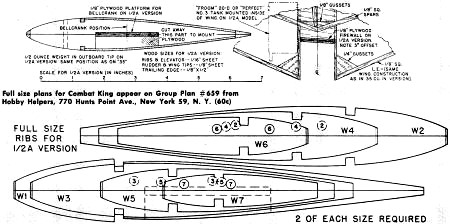 Combat King Control Line Wing Ribs - Airplanes and Rockets