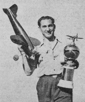 Frank Smith taking home some hardware from a model contest in 1943 - Airplanes and Rockets