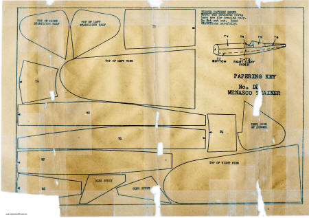 Guillow No. D4 Menasco Trainer Tissue Templates (side B) - Airplanes and Rockets