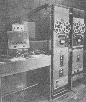 Hi-fi record and tape equipment, amplifiers, and controls are housed in soundproof room - Airplanes & Rockets