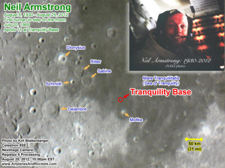 Apollo 11 Moon Landing Region in the Sea of Tranquility - Airplanes and Rockets