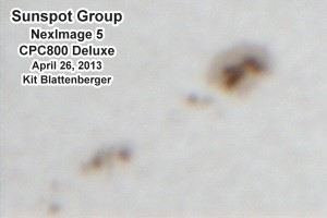 Close-up of sunspot group from April 26, 2013 - Airplanes and Rockets