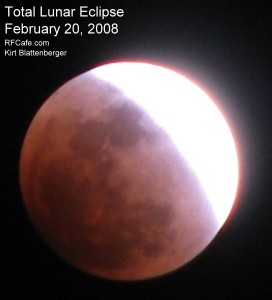 Total Lunar Eclipse of February 20-21, 2008 - Penumbral-Umbral Transition - Airplanes & Rockets