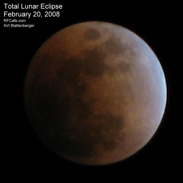 Total Lunar Eclipse of February 20-21, 2008 - Just moved completely within the umbral shadow - Airplanes & Rockets