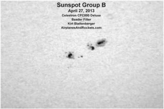Sunspot Group B - Airplanes and Rockets