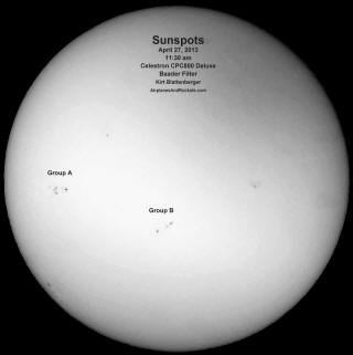 Sunspots on April 27, 2013, 11:30 am - Airplanes and Rockets