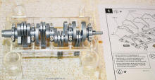 Crankshaft (bottom) of Revell 1/4-Scale Visible V-8 Engine - Airplanes and Rockets